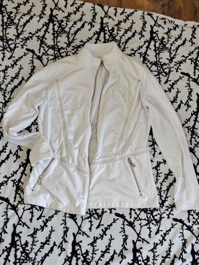 Tail White Leather Zip-Front Women's Jacket